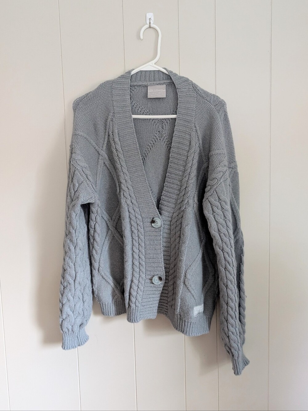 Taylor Swift The Tortured Poets Department Grey Cable Knit Cardigan Size MD/LG